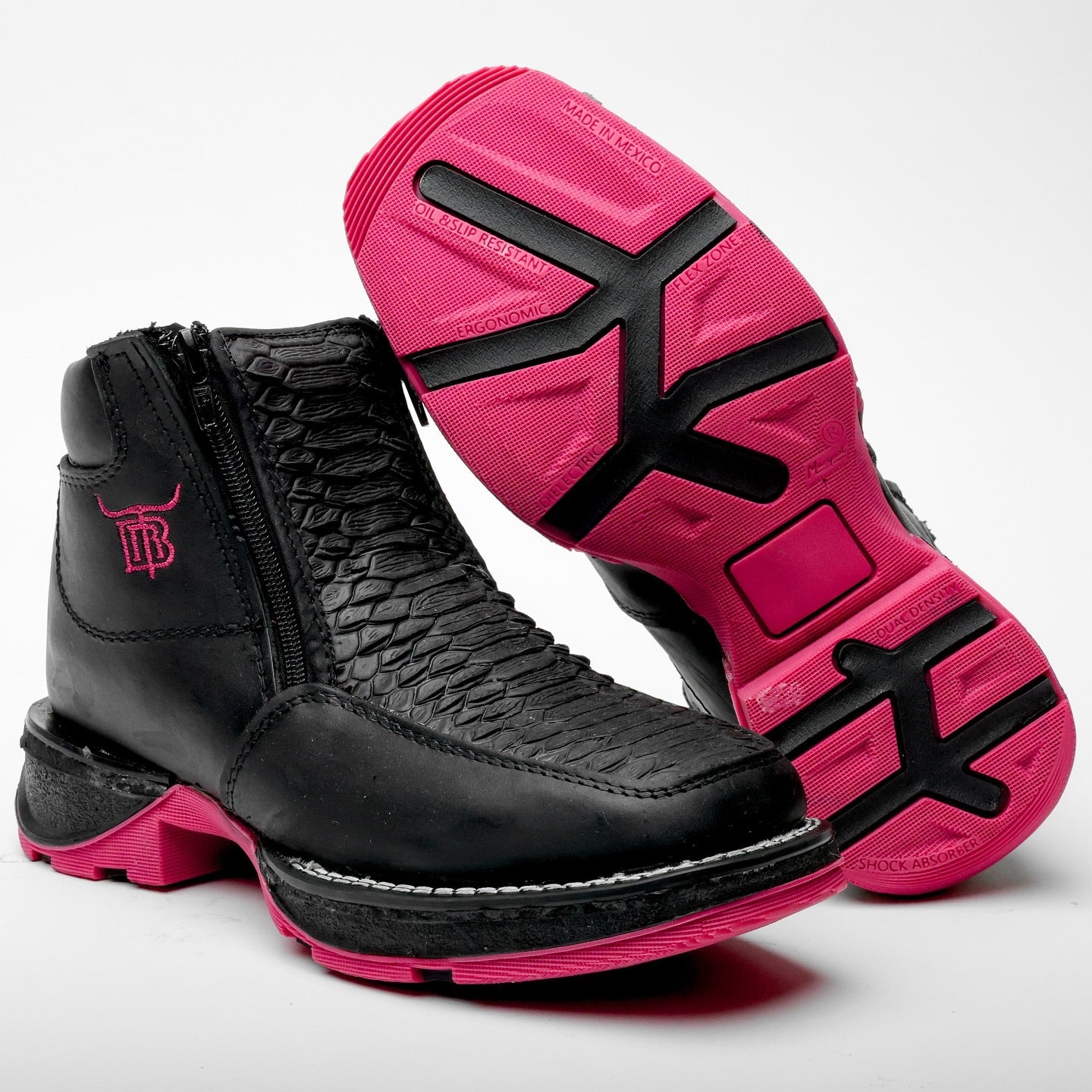 Black Python Boots With 3D Lightweight Soles