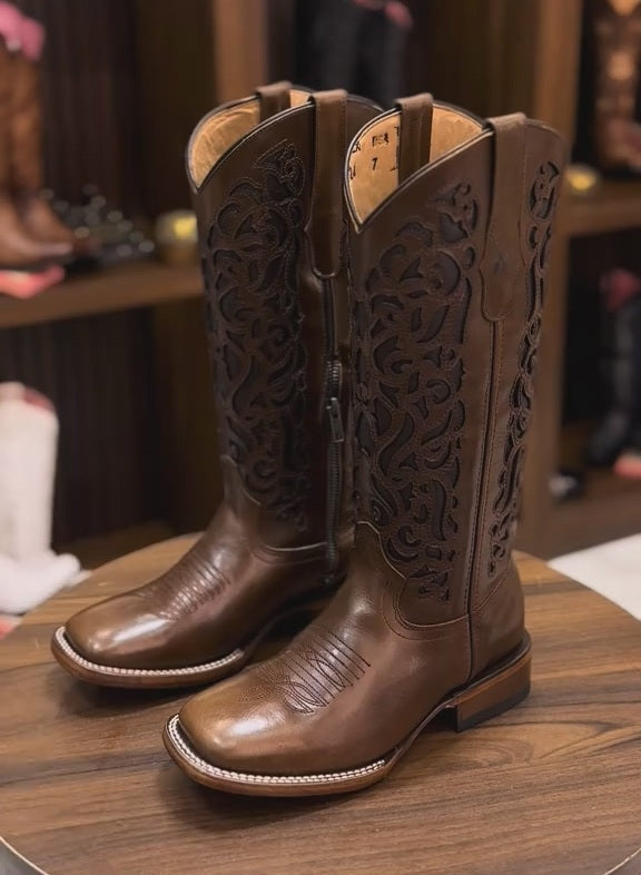 Vintage Cowhide Western Boots