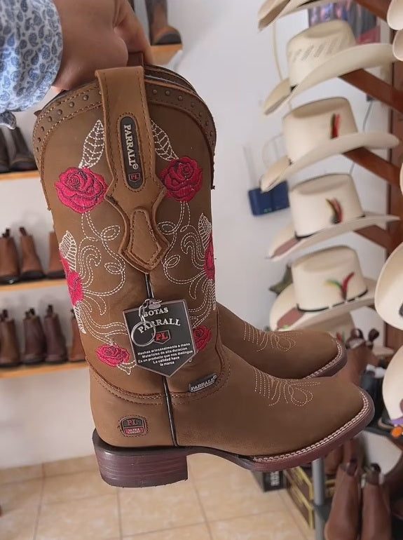 Rose Embroidered Boots