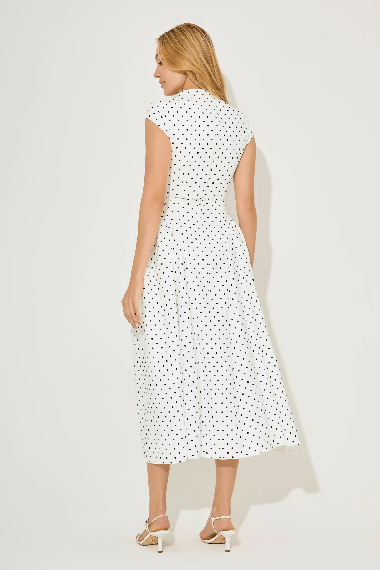 Cap Sleeve Gathered Midi Dress