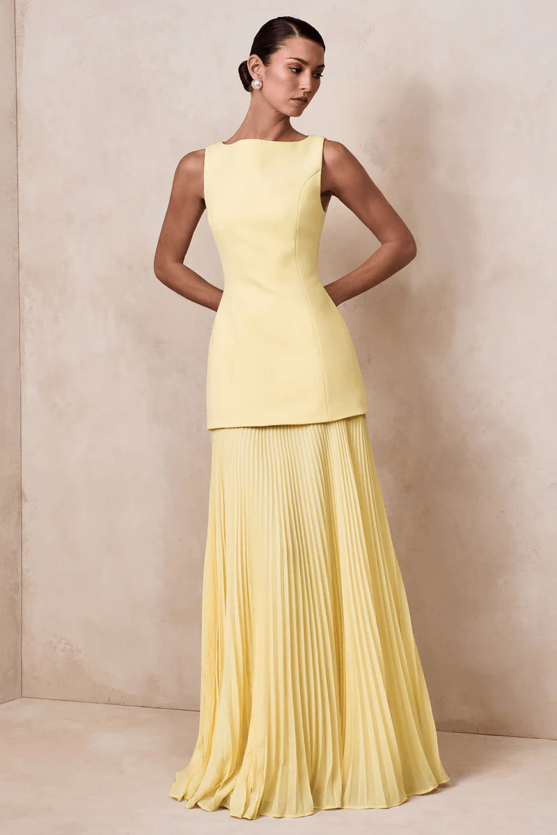 Boat-Neck Maxi Dress With Drop-Waist