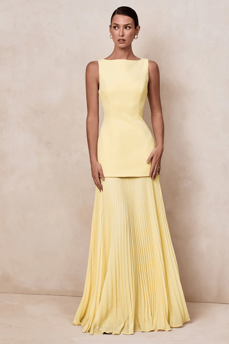 Boat-Neck Maxi Dress With Drop-Waist