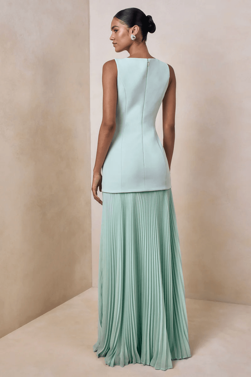 Boat-Neck Maxi Dress With Drop-Waist