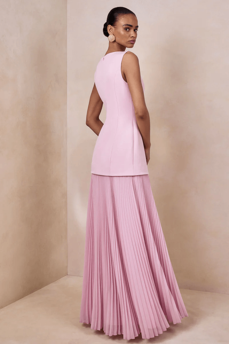 Boat-Neck Maxi Dress With Drop-Waist