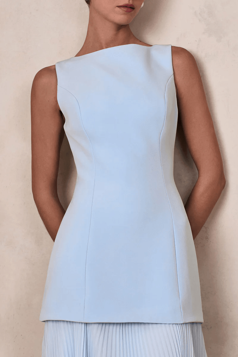 Boat-Neck Maxi Dress With Drop-Waist