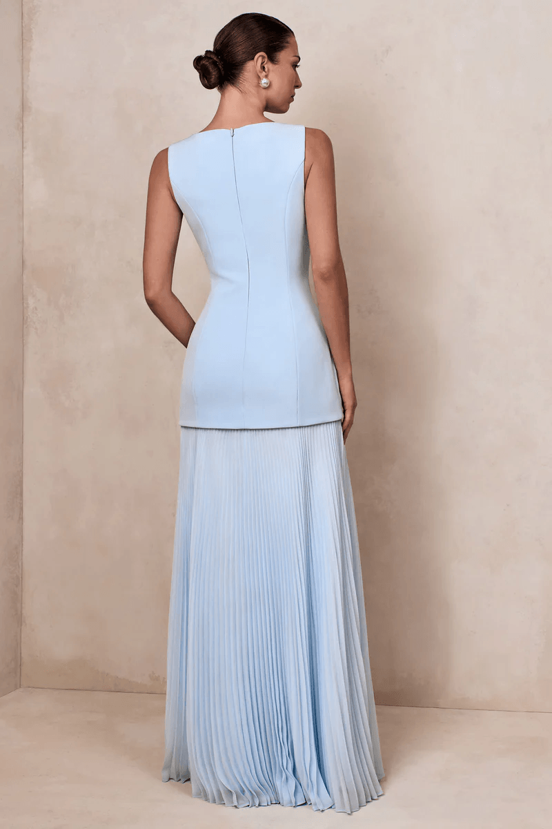 Boat-Neck Maxi Dress With Drop-Waist