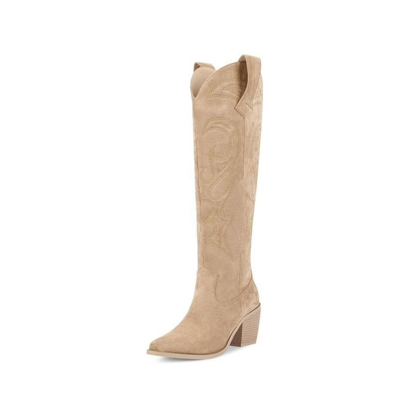 Unique Embroidery Knee High Cowgirl Boots