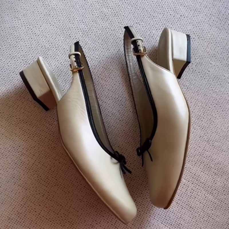 Bow Thick Heeled Shoes Mary Jane Shoes