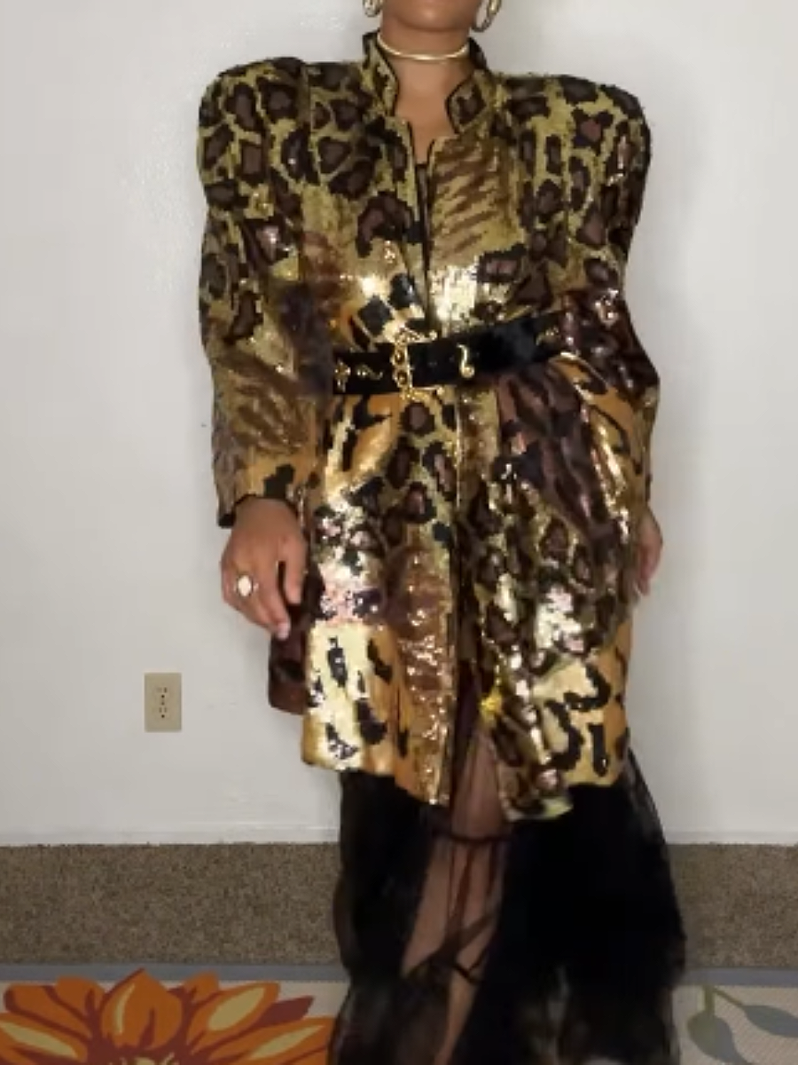 Sequined Long Jacket