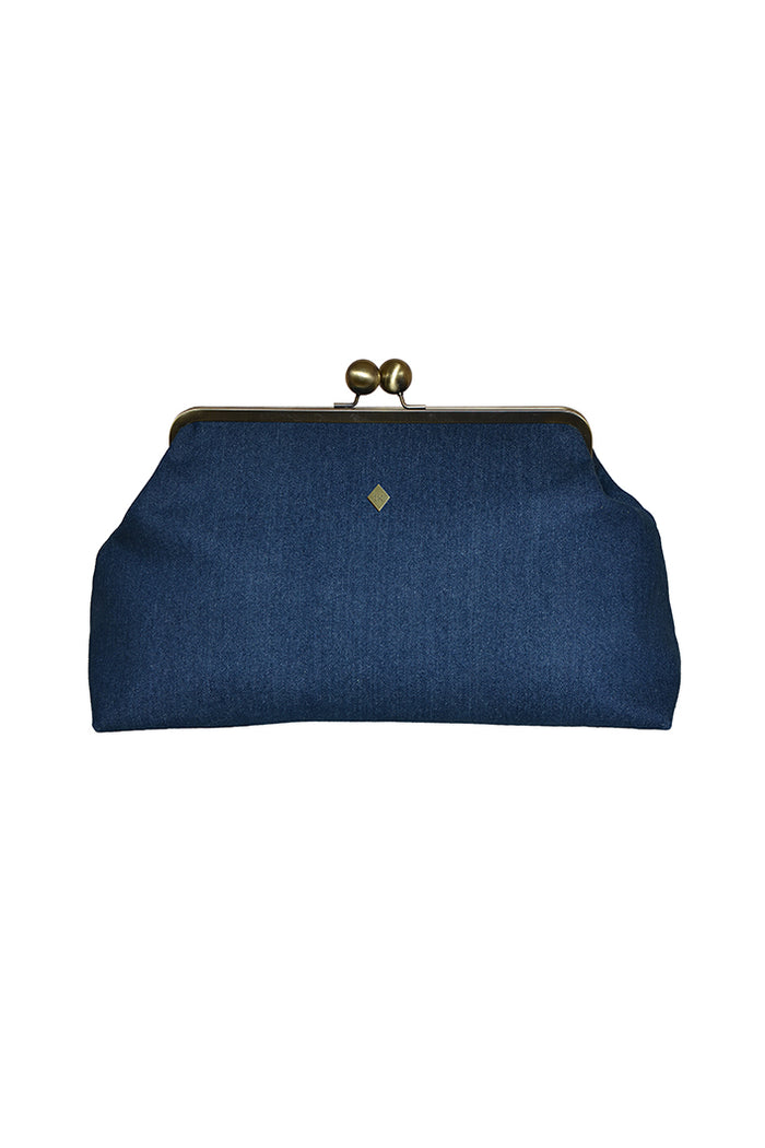 Oversize Coin Purse in Vintage Denim