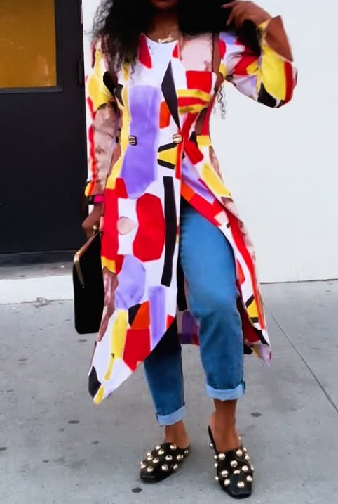 Colorblock Printed Jacket