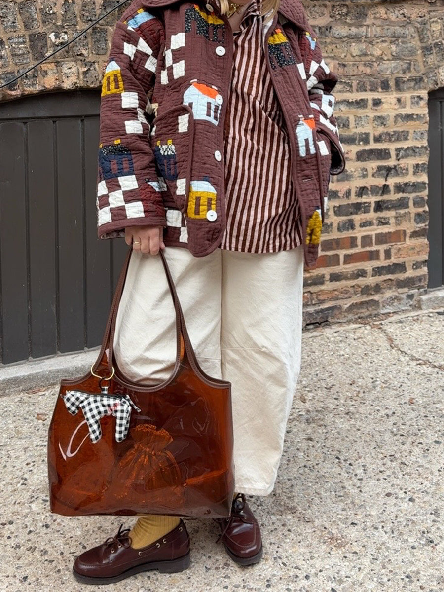 Printed Pockets Long Sleeve Cotton Jacket