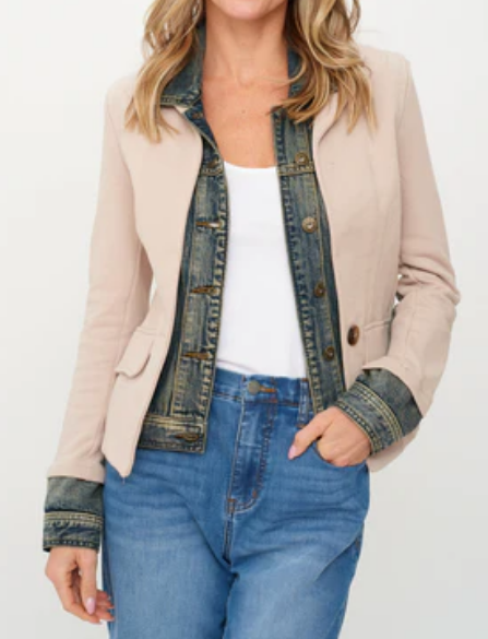 Chic Fake Denim Blazer
