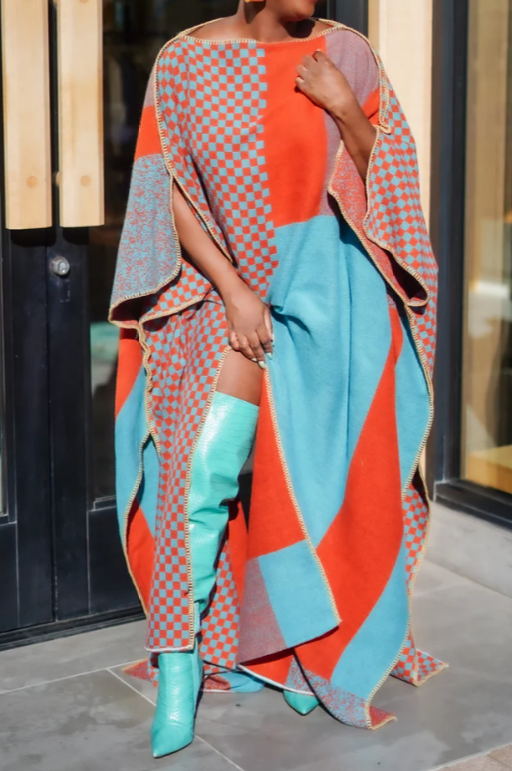 Chill Orange Warm Poncho