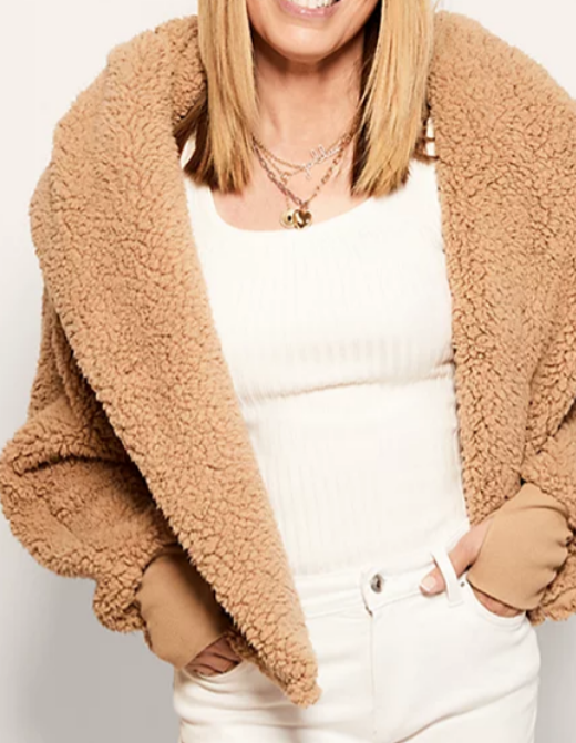 Chic Hooded Sherpa Jacket