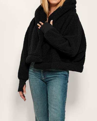 Chic Hooded Sherpa Jacket