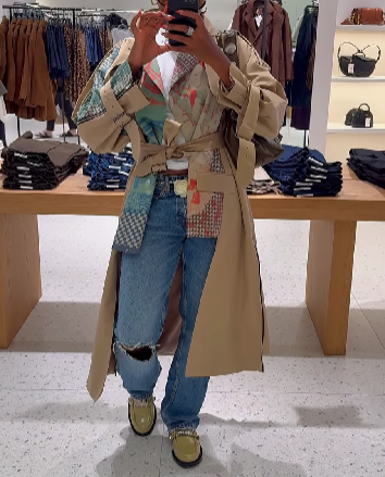 Stitching Waist Windbreaker